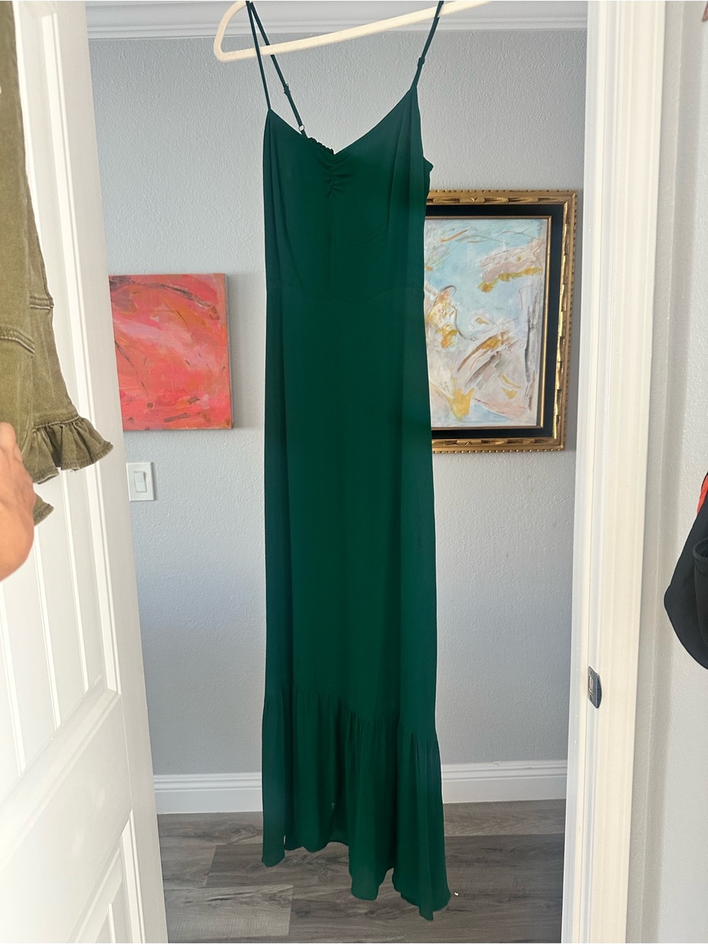 Reformation Deep Green Emerson maxi/midi dress